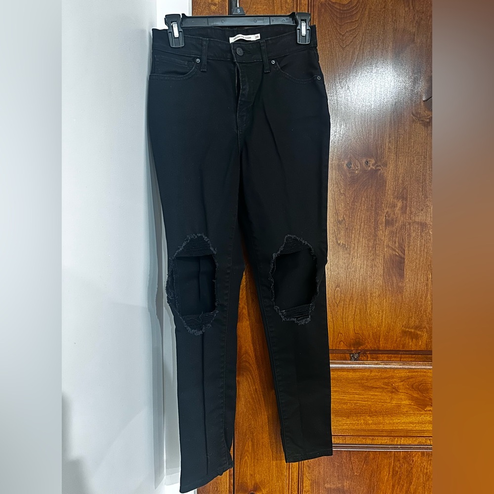 Levi's Black Ripped Skinny Jeans